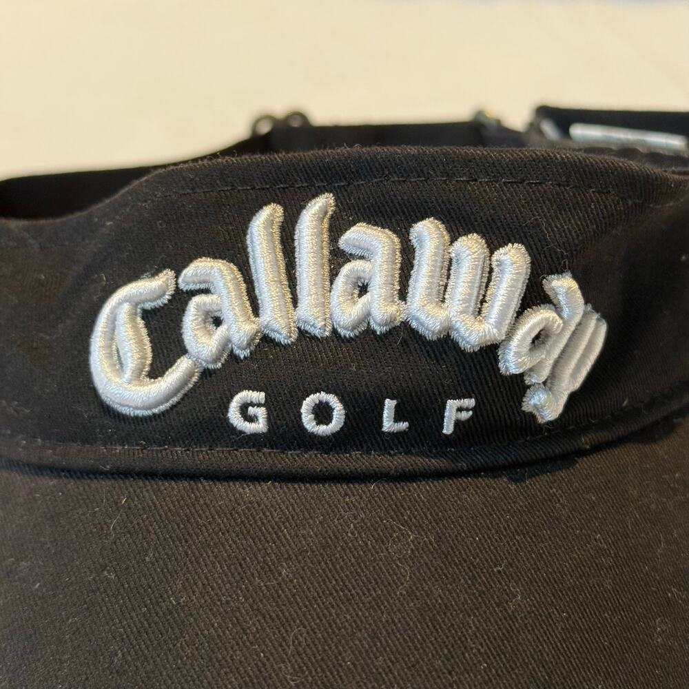Callaway Men's Golf Visor Black Cap 100% Cotton Hat Adjustable Strap
